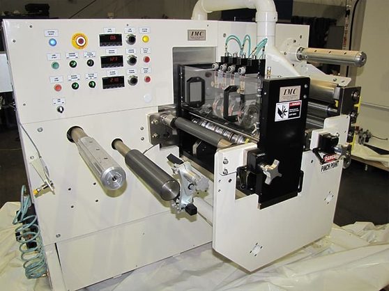 Duplex winder detail on an IMC slitter rewinder